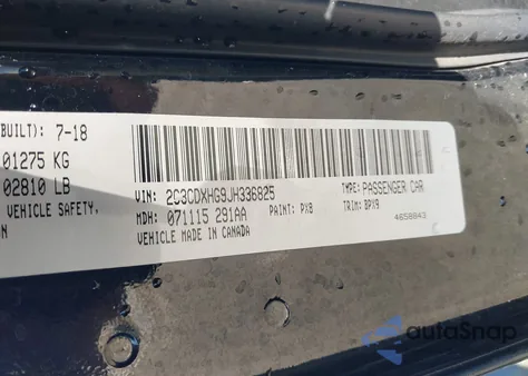 2018 Dodge Charger Sxt Plus Rwd z USA, uszkodzony, nr VIN 2C3CDXHG9JH336825